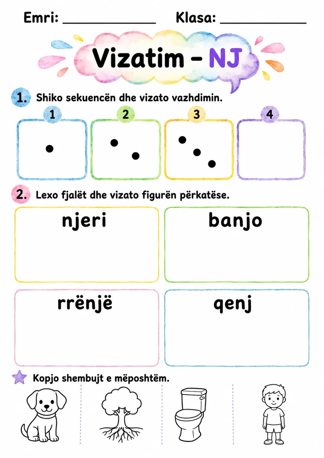 Albanian Letter Nj Phonics Worksheets Pack page 7 printable worksheet preview