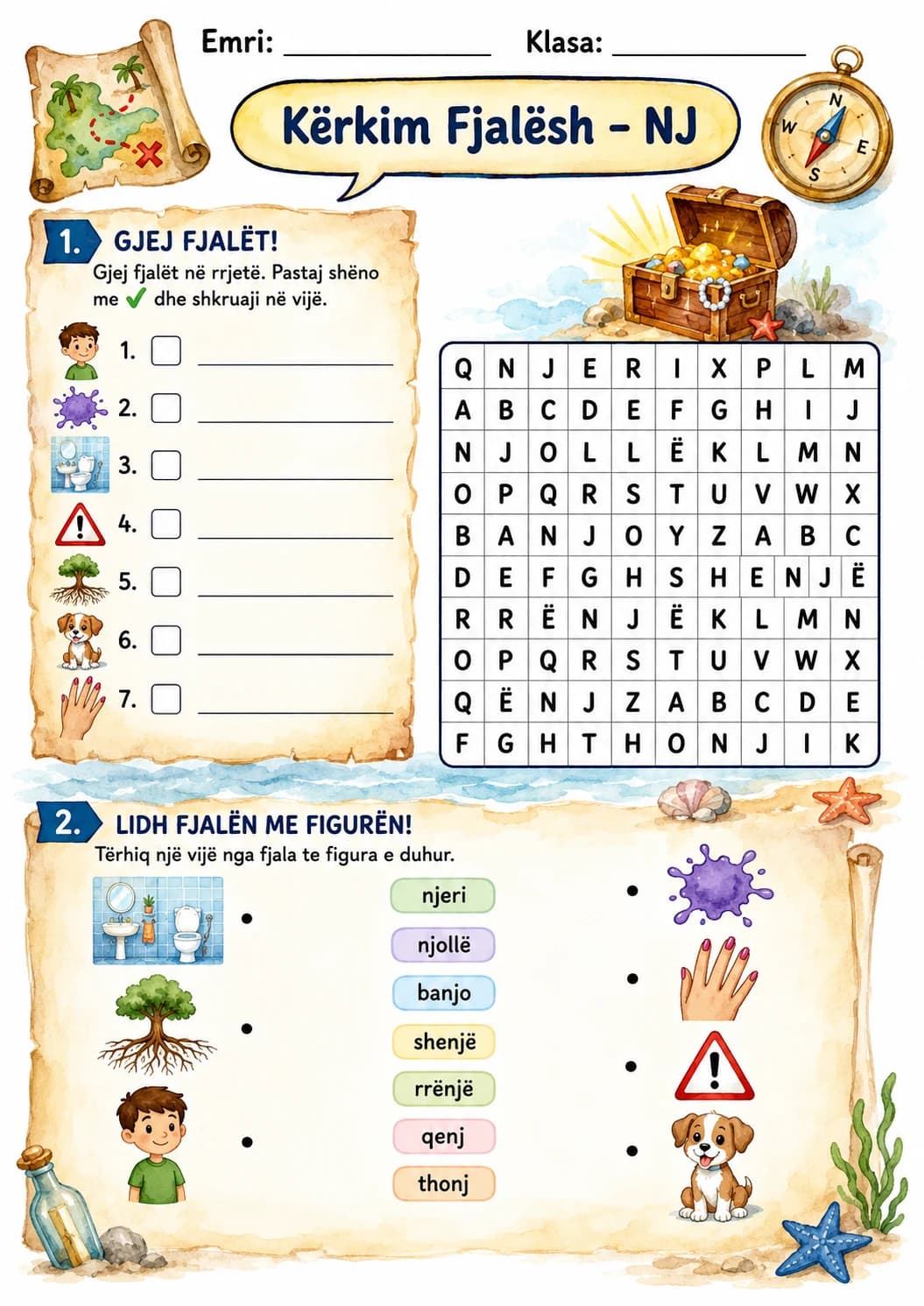 Albanian Letter Nj Phonics Worksheets Pack page 10 printable worksheet preview