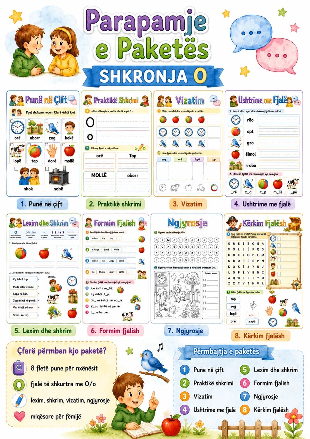 Albanian Letter O Phonics Worksheets Pack page 2 printable worksheet preview