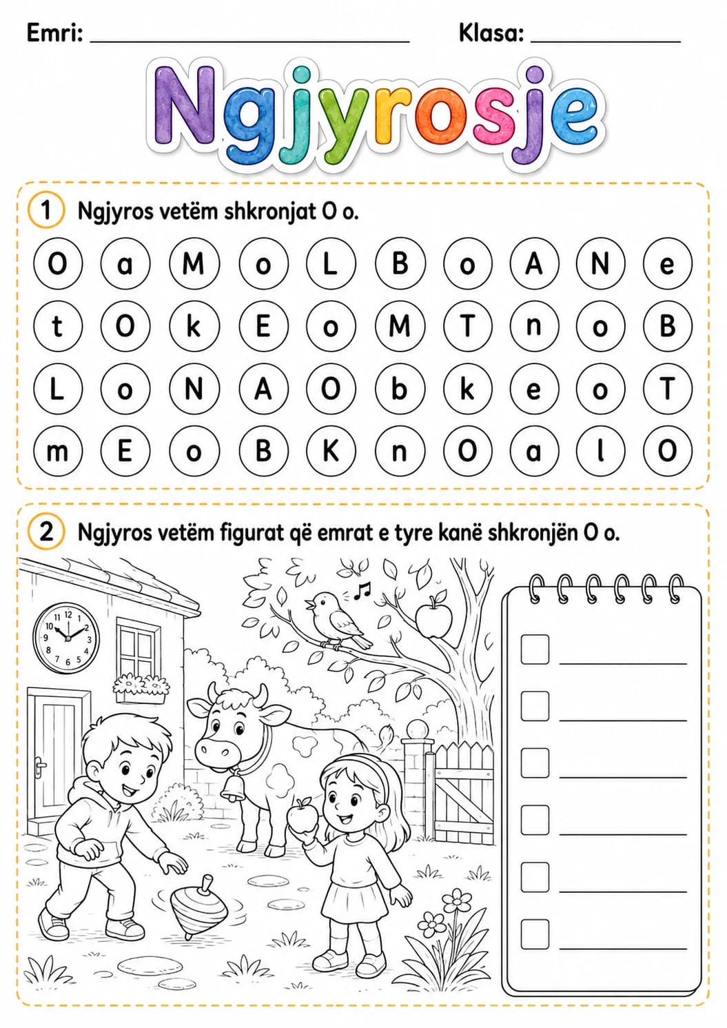 Albanian Letter O Phonics Worksheets Pack page 4 printable worksheet preview