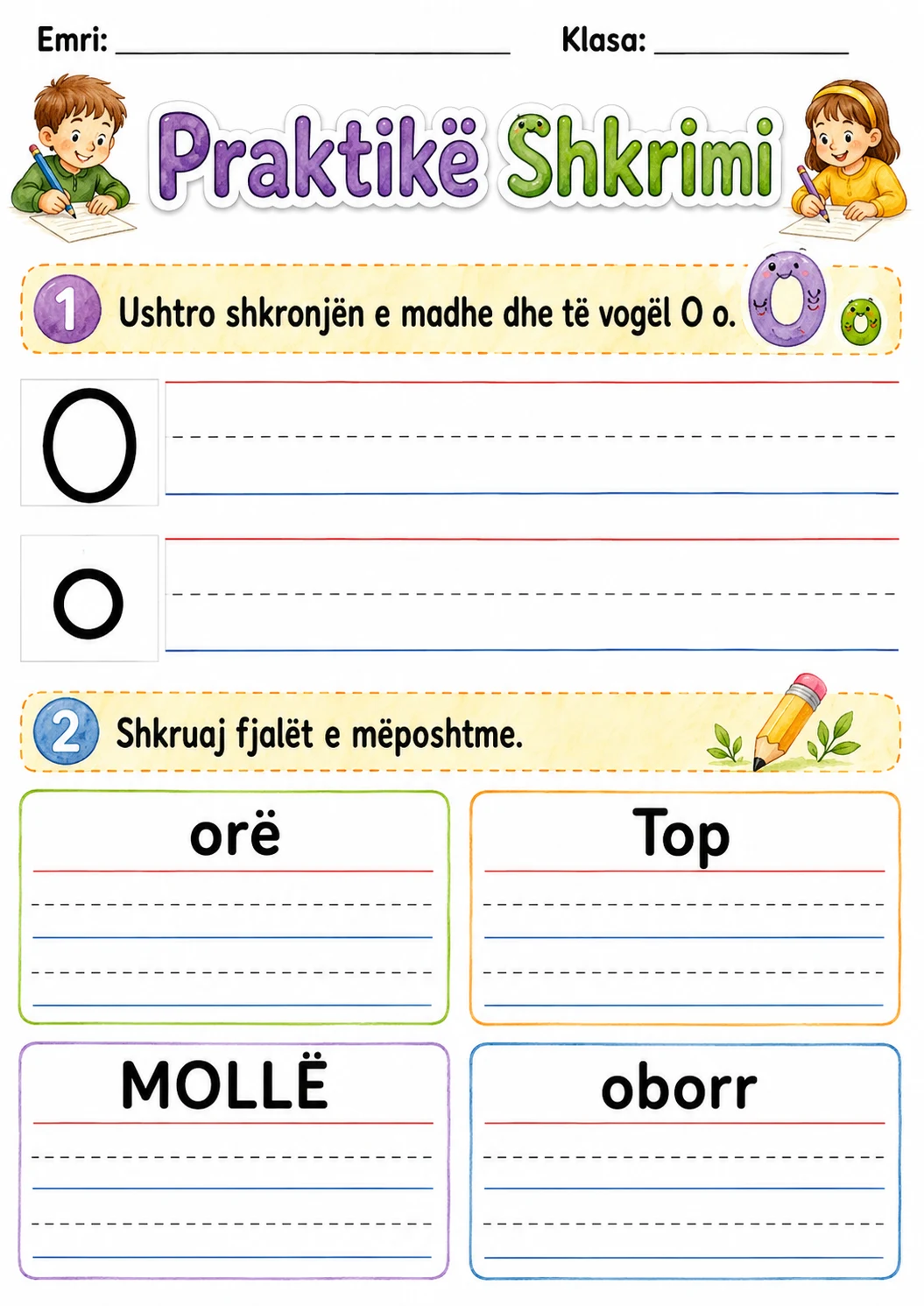 Albanian Letter O Phonics Worksheets Pack page 5 printable worksheet preview