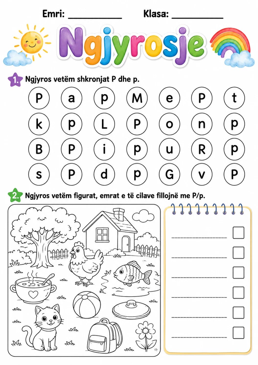 Albanian Letter P Phonics Worksheets Pack page 5 printable worksheet preview