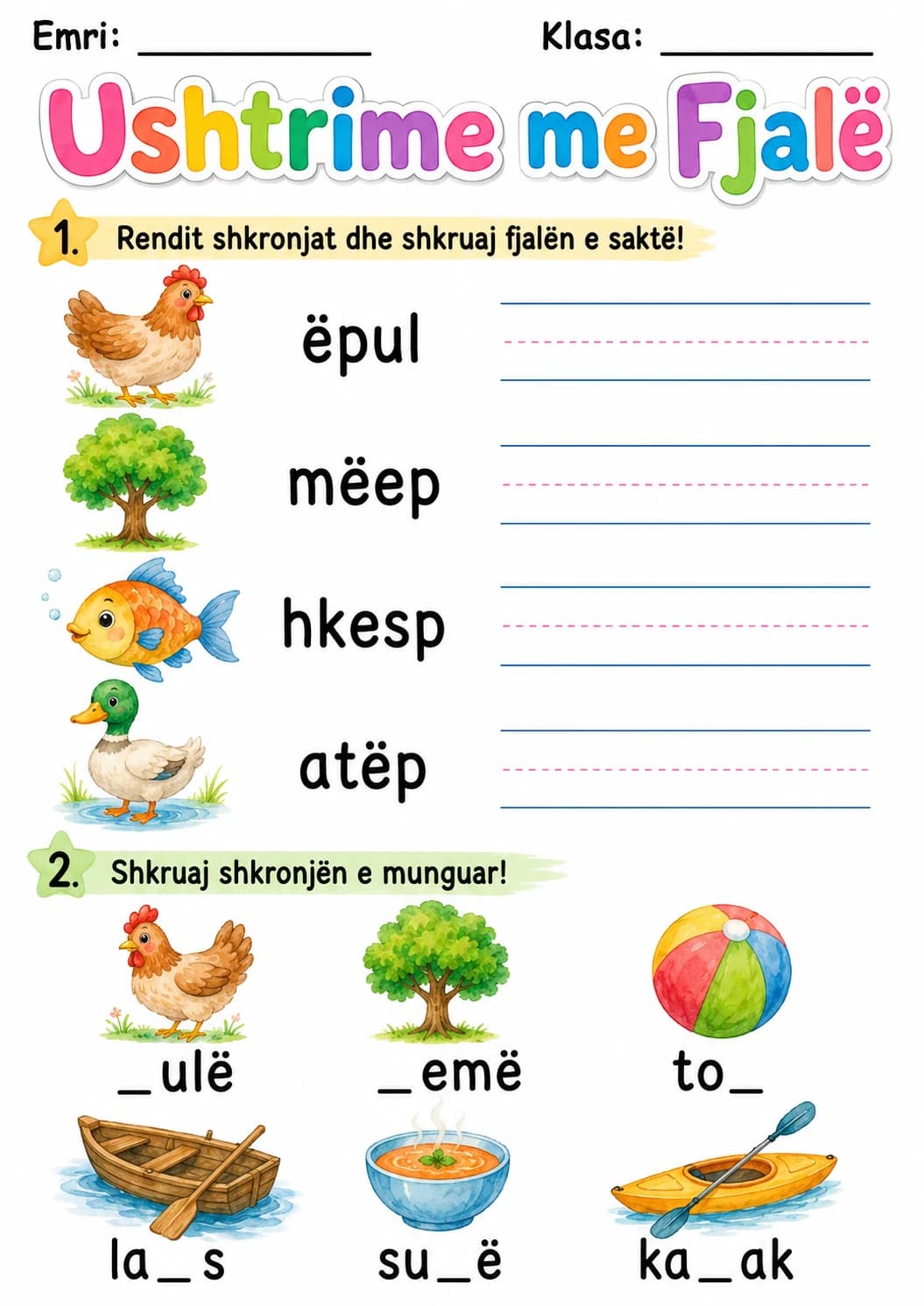 Albanian Letter P Phonics Worksheets Pack page 7 printable worksheet preview