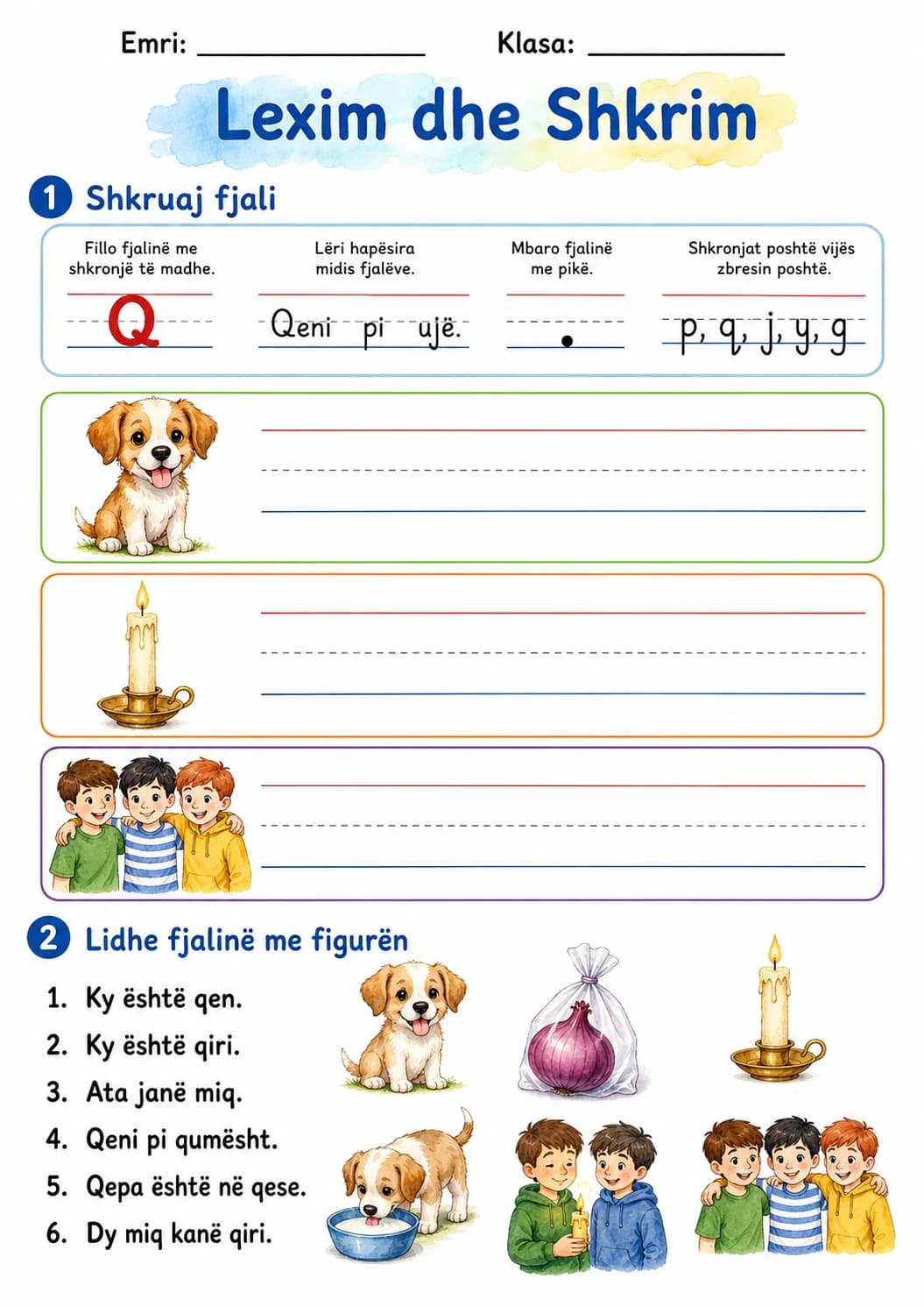 Albanian Letter Q Phonics Worksheets Pack page 3 printable worksheet preview