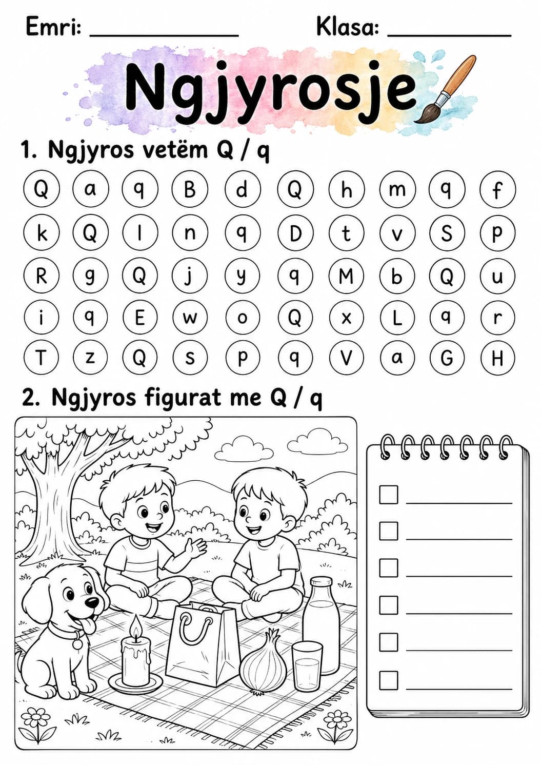 Albanian Letter Q Phonics Worksheets Pack page 10 printable worksheet preview