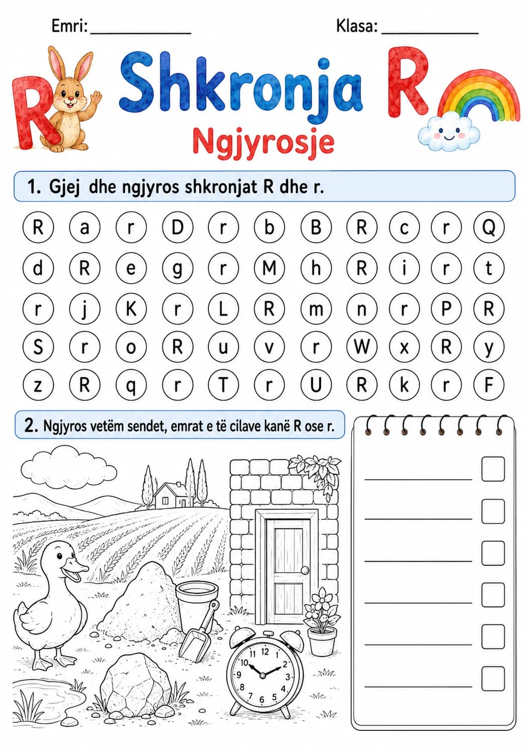 Albanian Letter R Phonics Worksheets Pack printable worksheet pack preview from KiwiBee