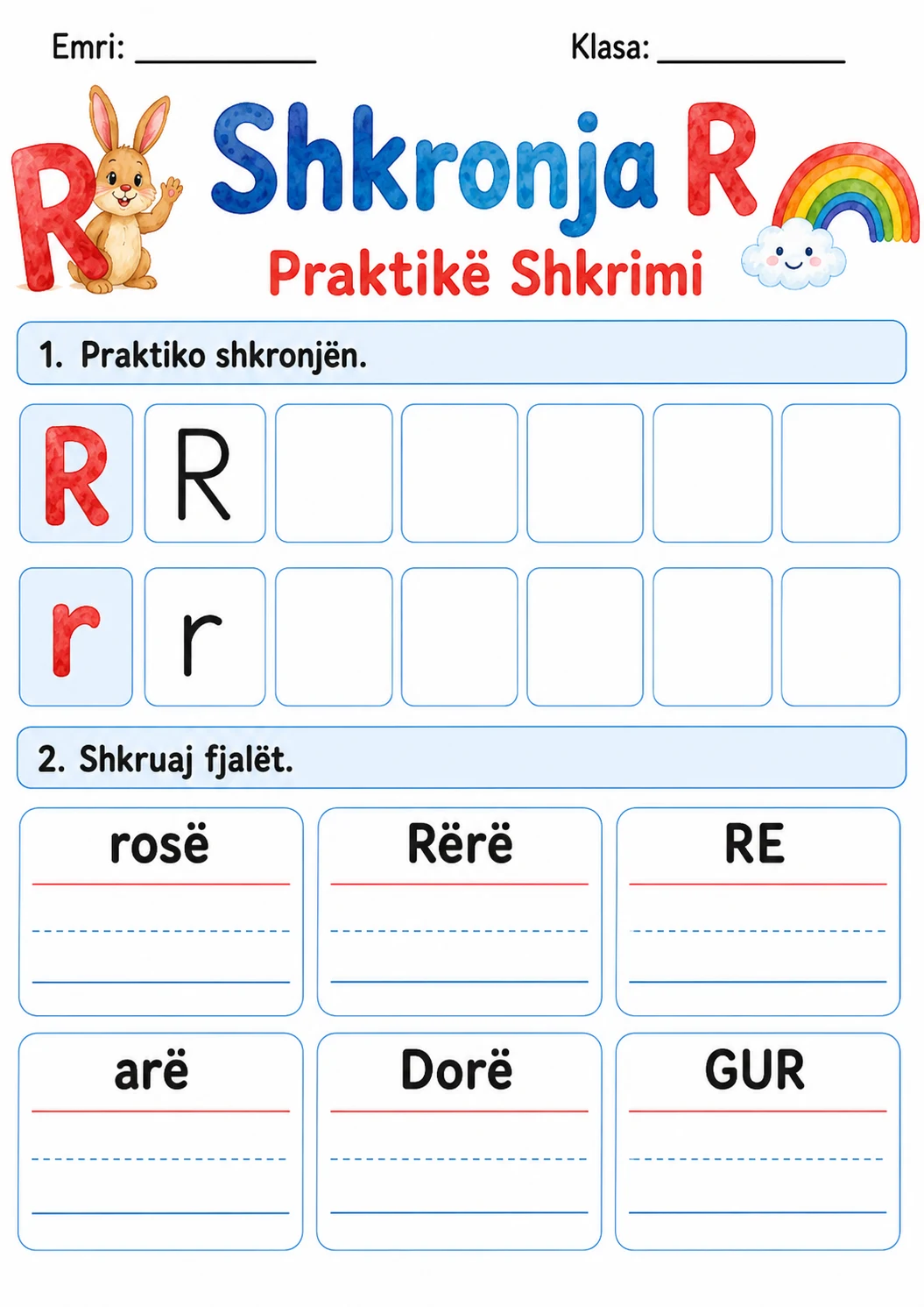 Albanian Letter R Phonics Worksheets Pack page 6 printable worksheet preview