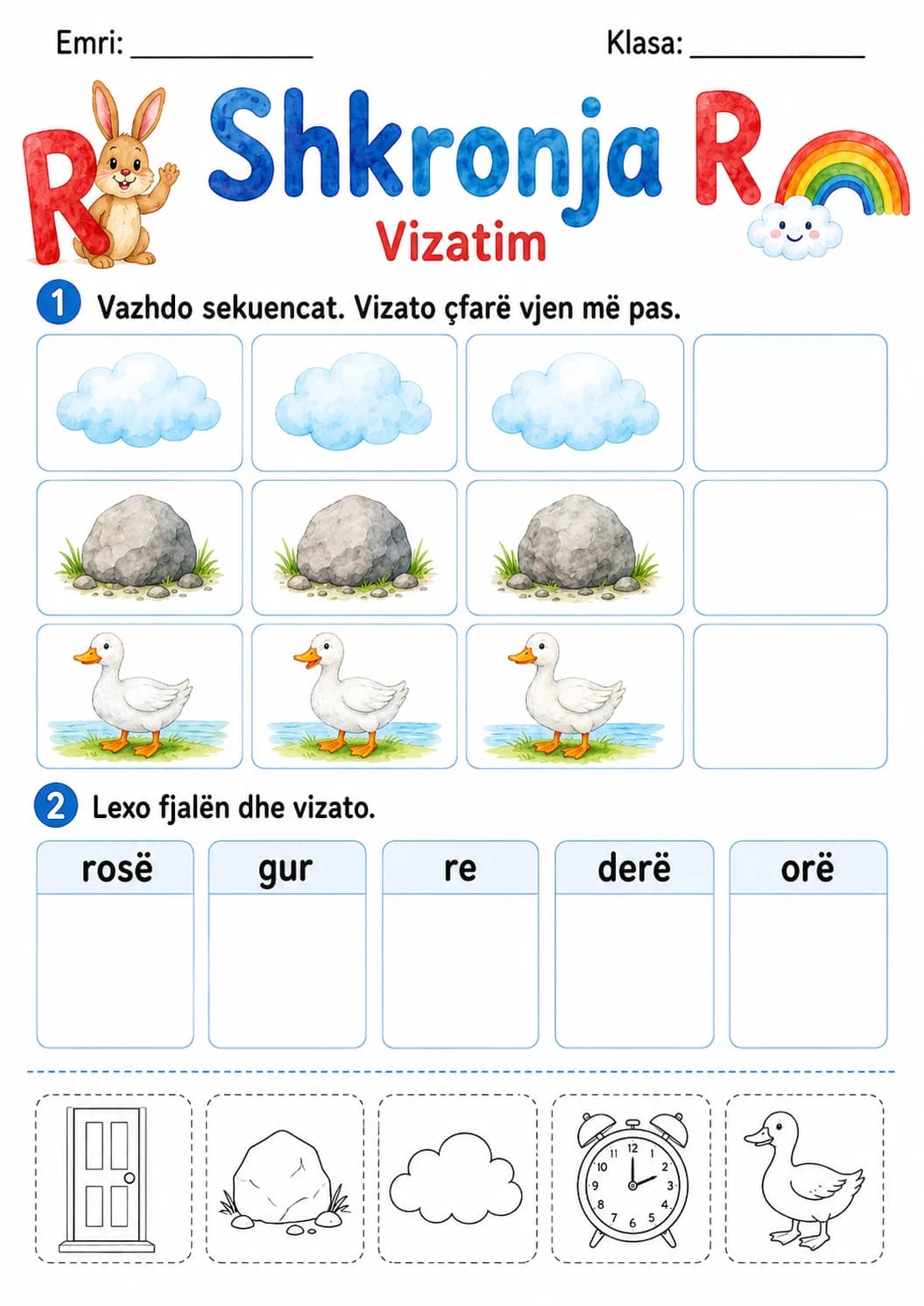 Albanian Letter R Phonics Worksheets Pack page 8 printable worksheet preview