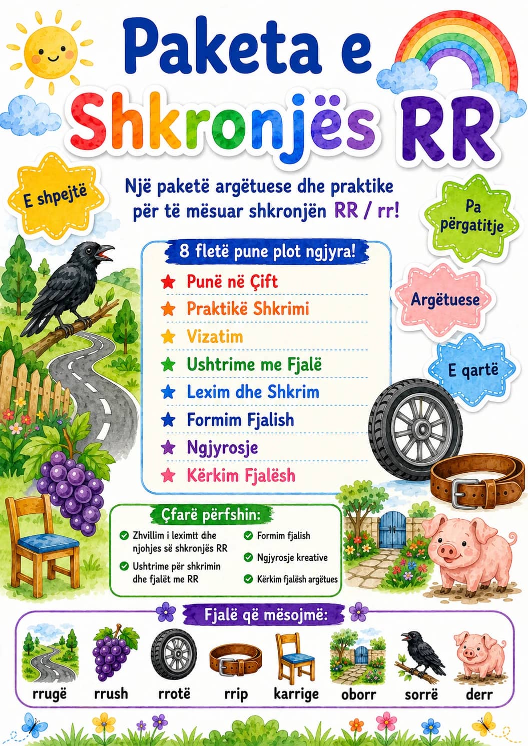 Albanian Letter Rr Phonics Worksheets Pack printable worksheet pack preview from KiwiBee