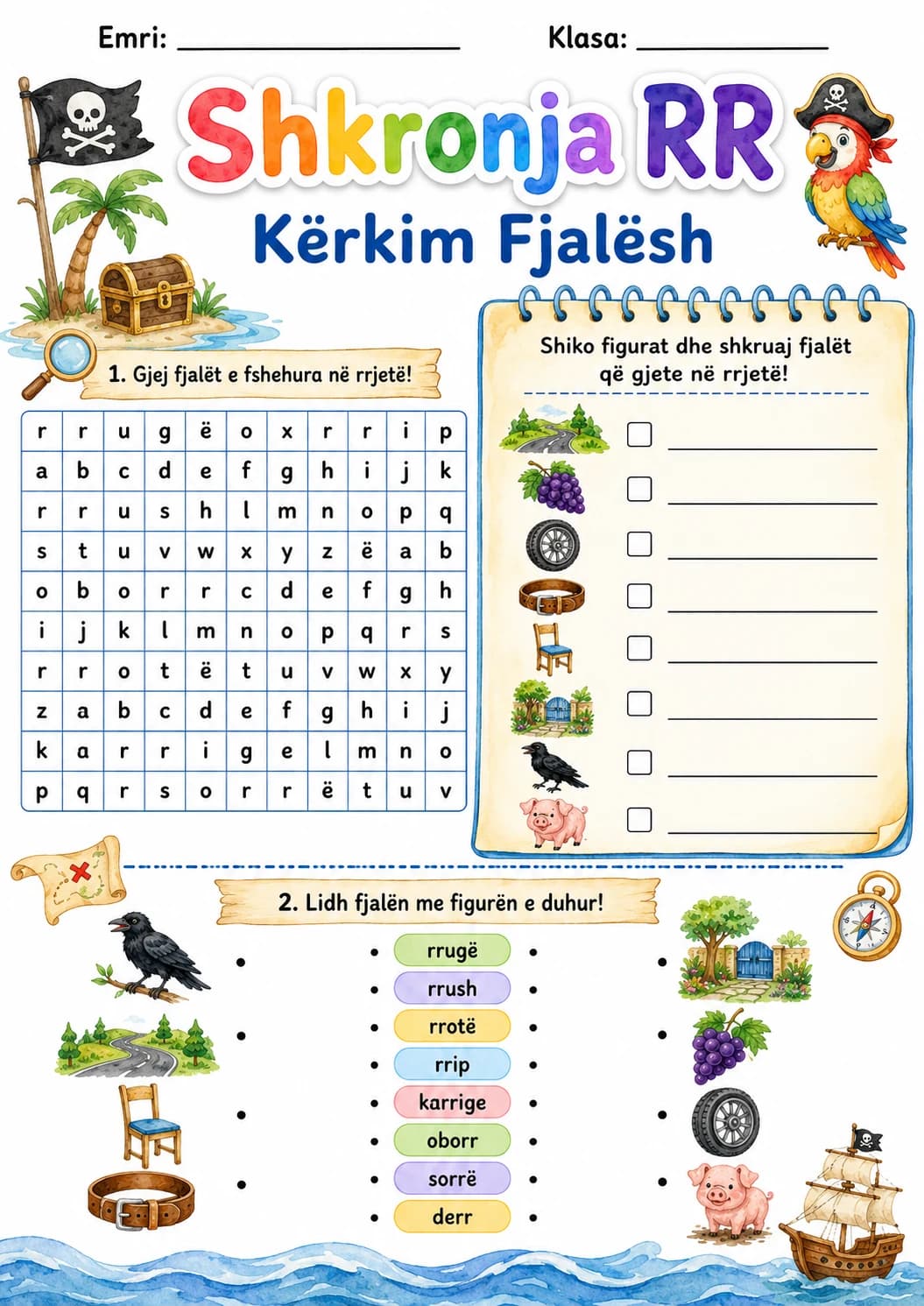 Albanian Letter Rr Phonics Worksheets Pack printable worksheet pack preview from KiwiBee