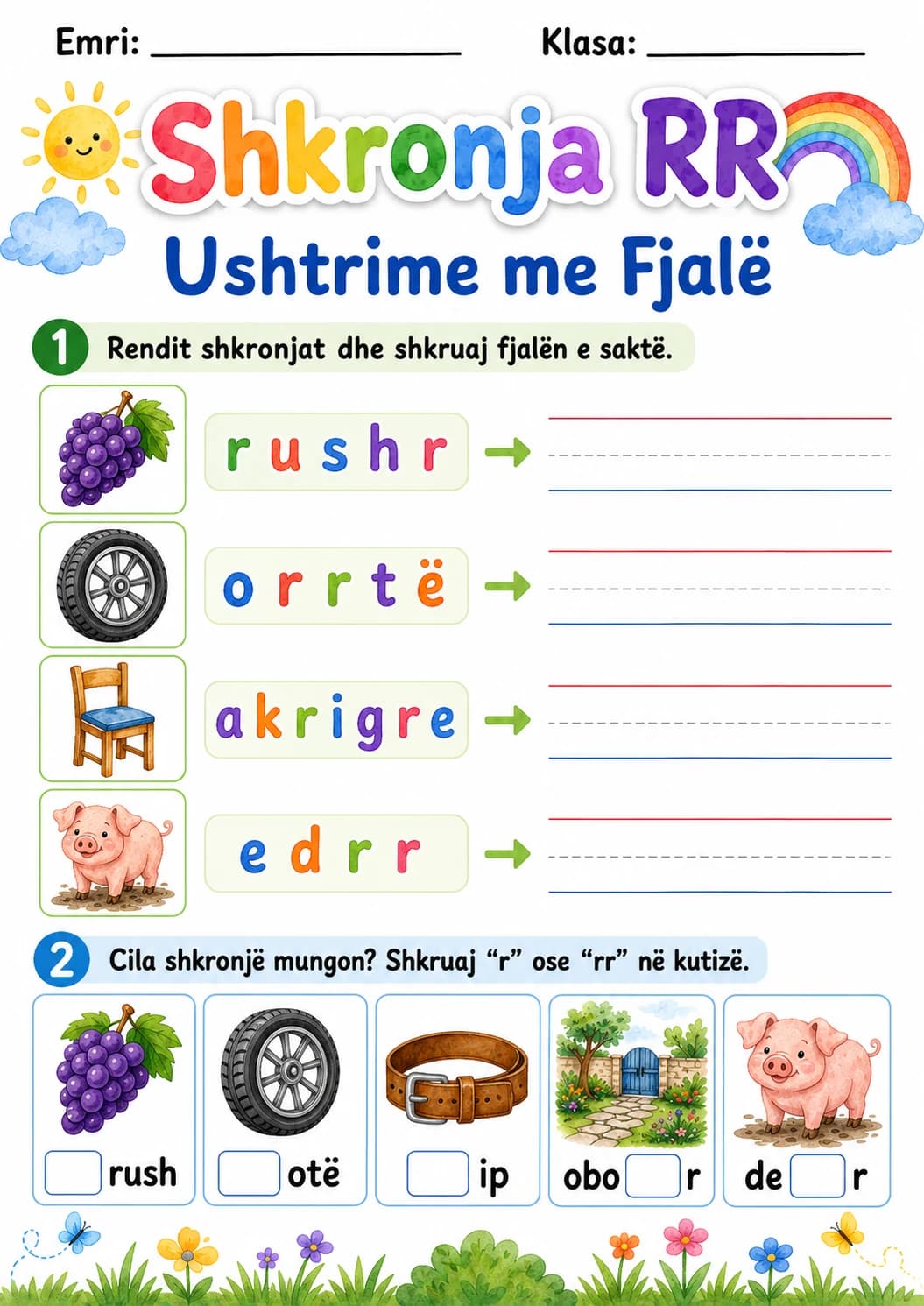 Albanian Letter Rr Phonics Worksheets Pack page 5 printable worksheet preview