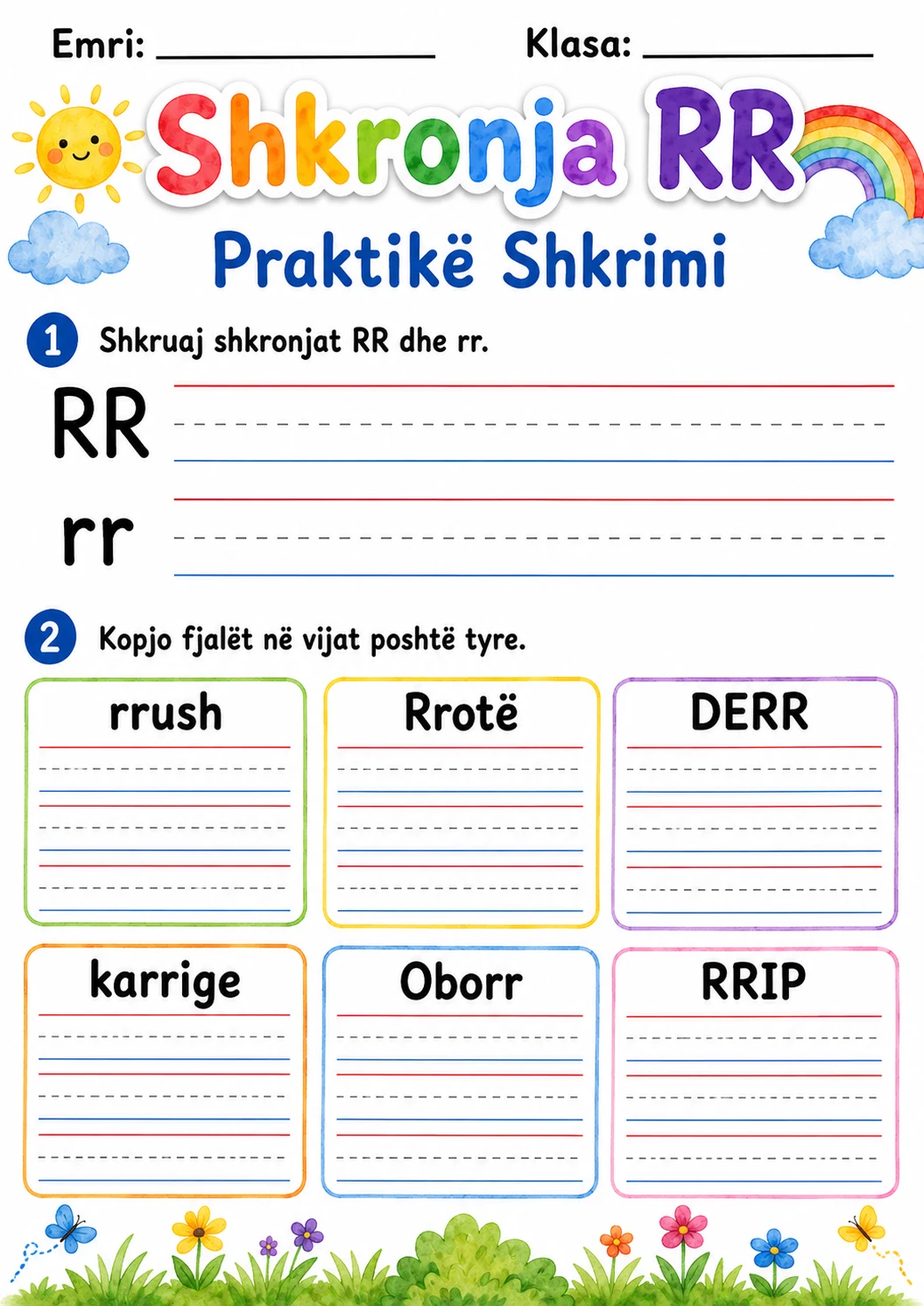 Albanian Letter Rr Phonics Worksheets Pack page 6 printable worksheet preview