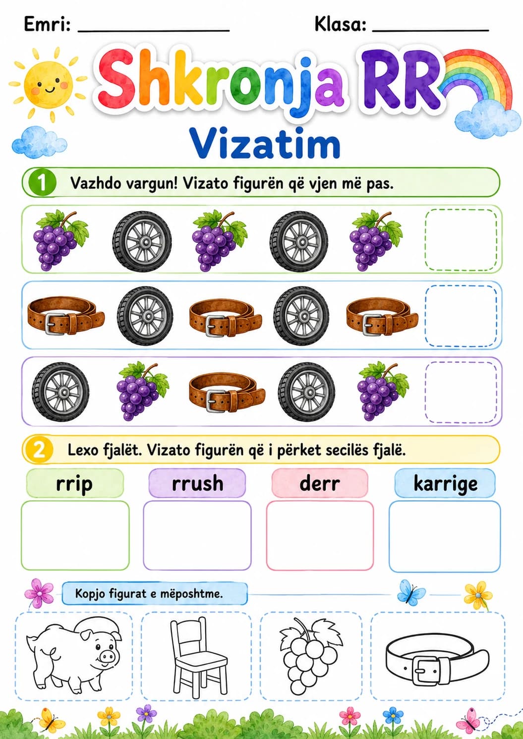 Albanian Letter Rr Phonics Worksheets Pack page 7 printable worksheet preview