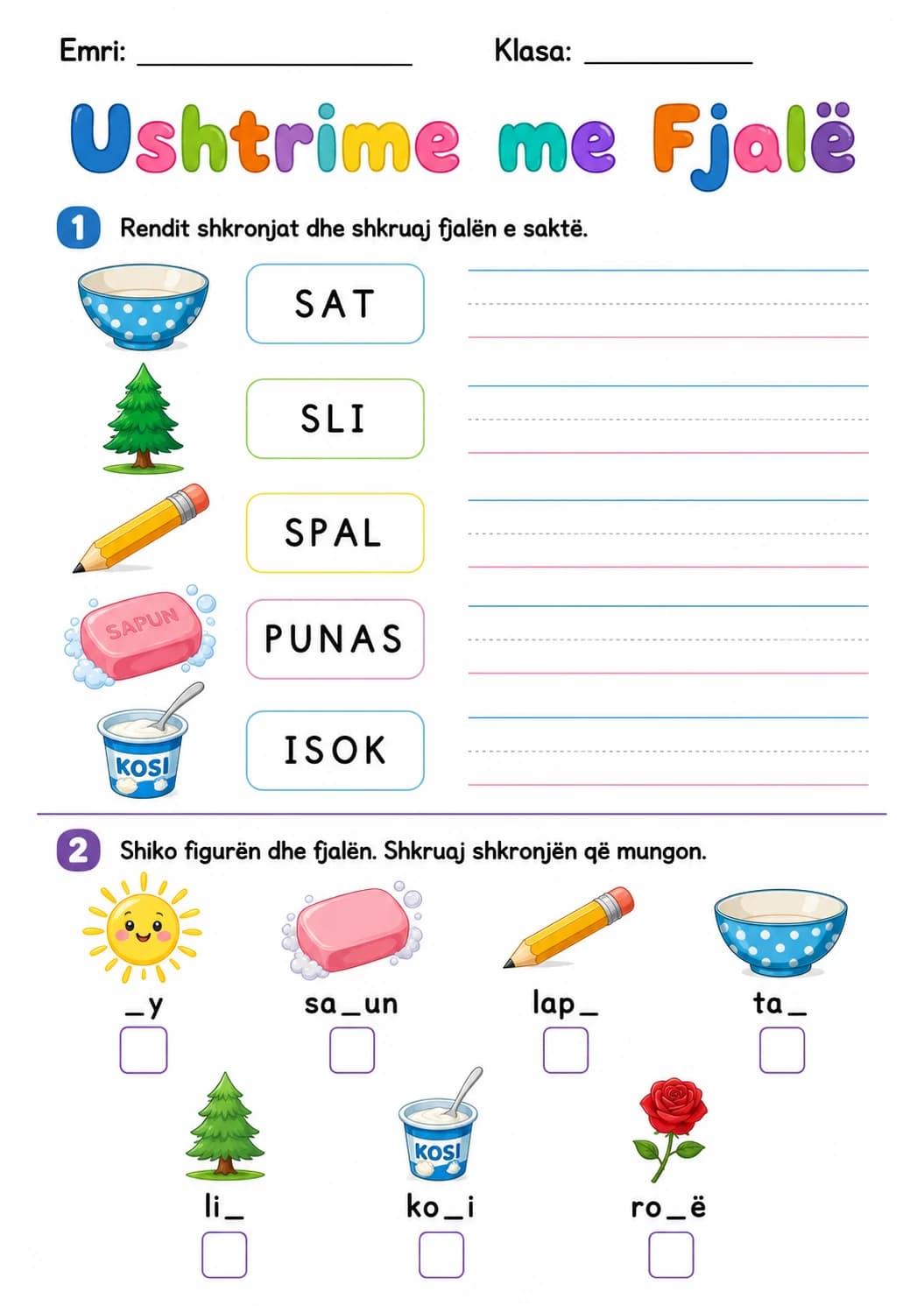 Albanian Letter S Phonics Worksheets Pack page 3 printable worksheet preview