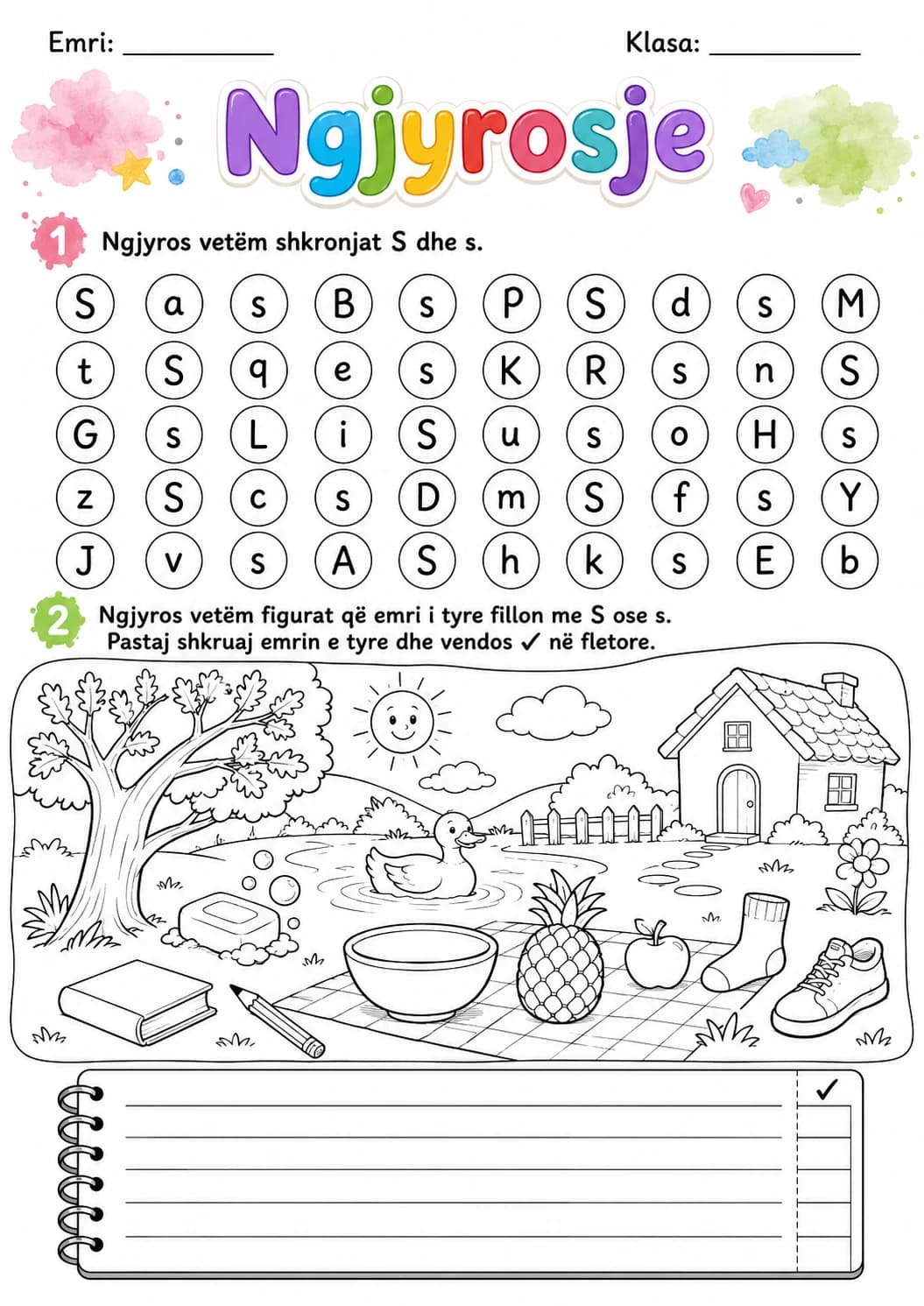 Albanian Letter S Phonics Worksheets Pack page 8 printable worksheet preview