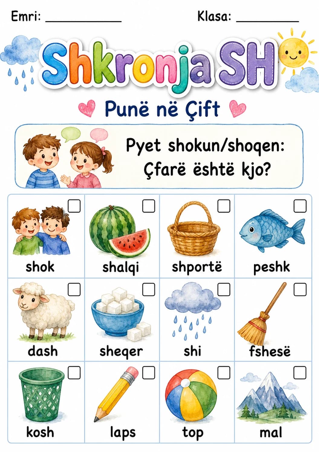 Albanian Letter Sh Phonics Worksheets Pack page 3 printable worksheet preview