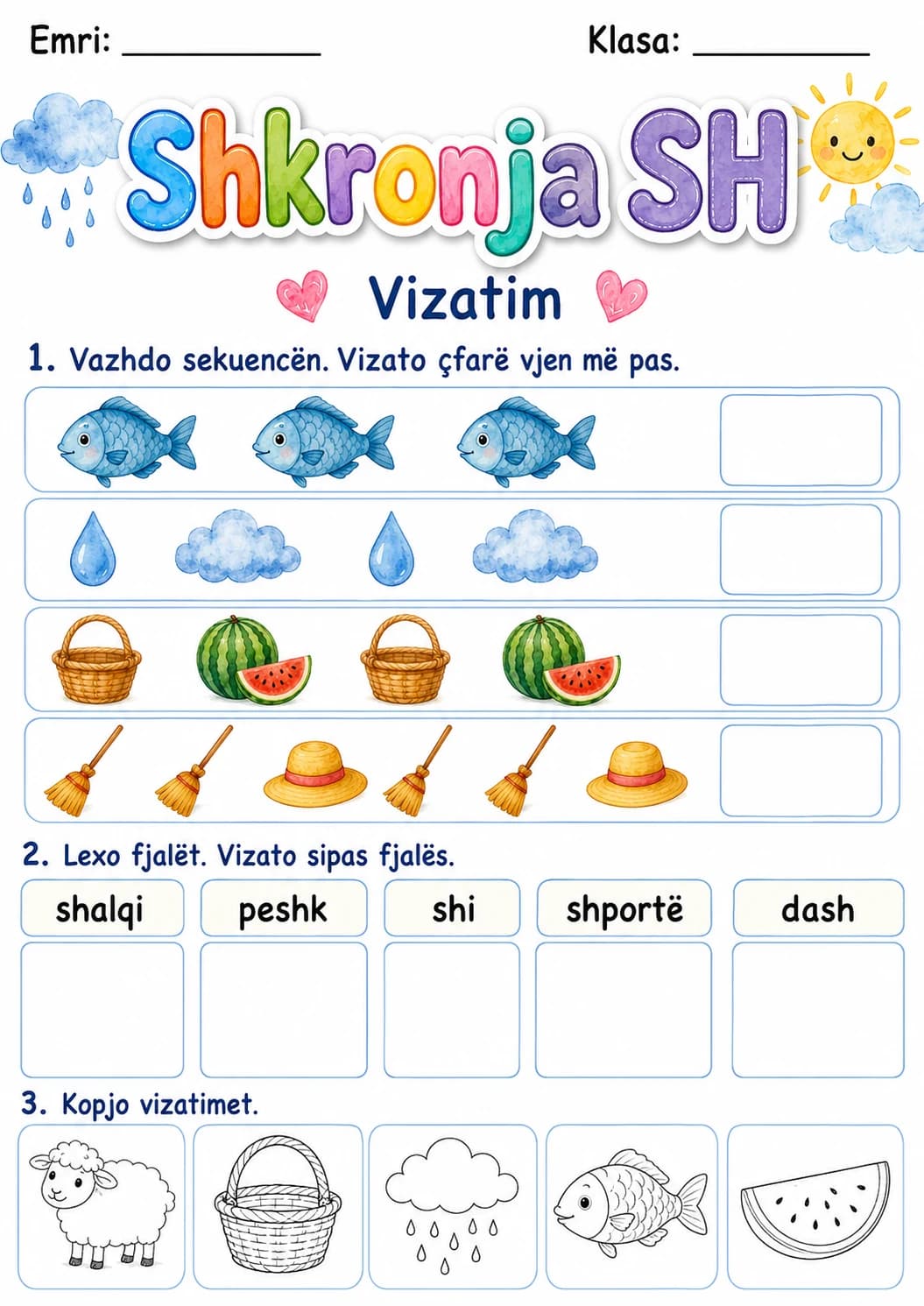 Albanian Letter Sh Phonics Worksheets Pack page 5 printable worksheet preview