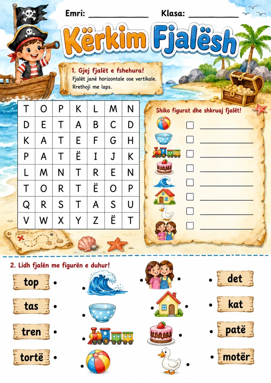 Albanian Letter T Phonics Worksheets Pack page 10 printable worksheet preview