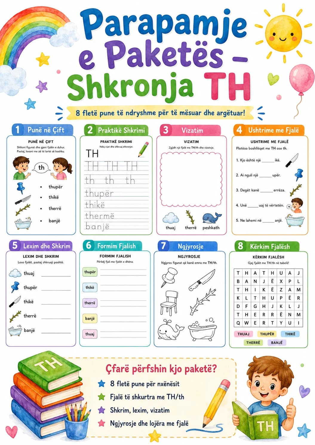 Albanian Letter Th Phonics Worksheets Pack page 2 printable worksheet preview