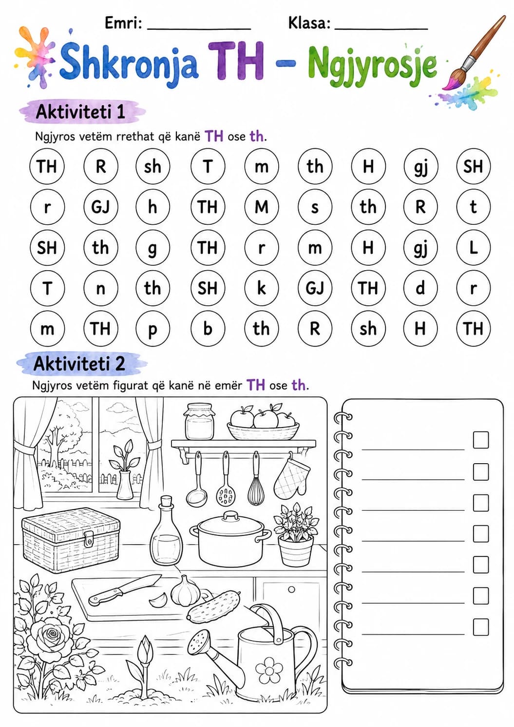 Albanian Letter Th Phonics Worksheets Pack page 3 printable worksheet preview
