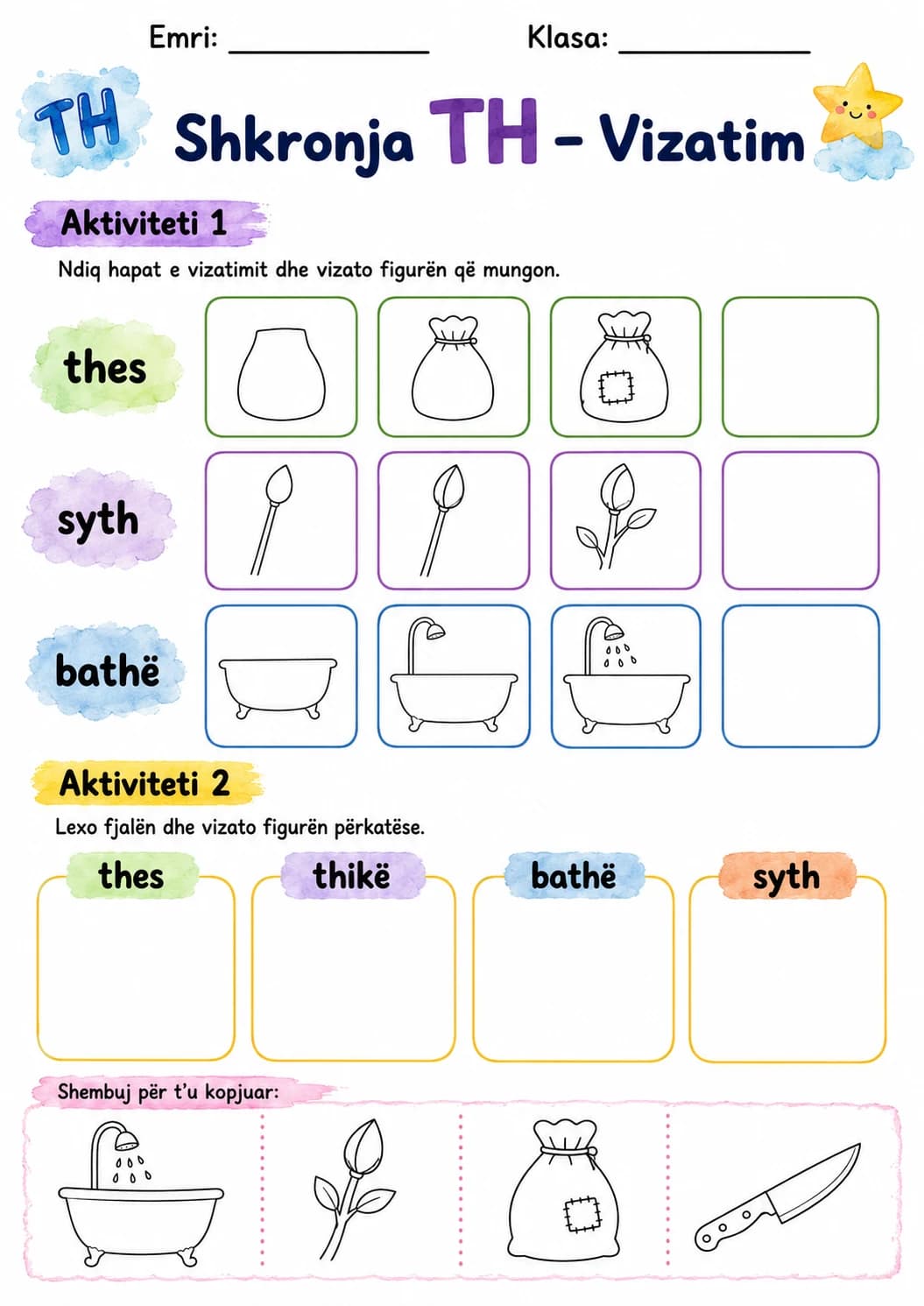 Albanian Letter Th Phonics Worksheets Pack page 4 printable worksheet preview