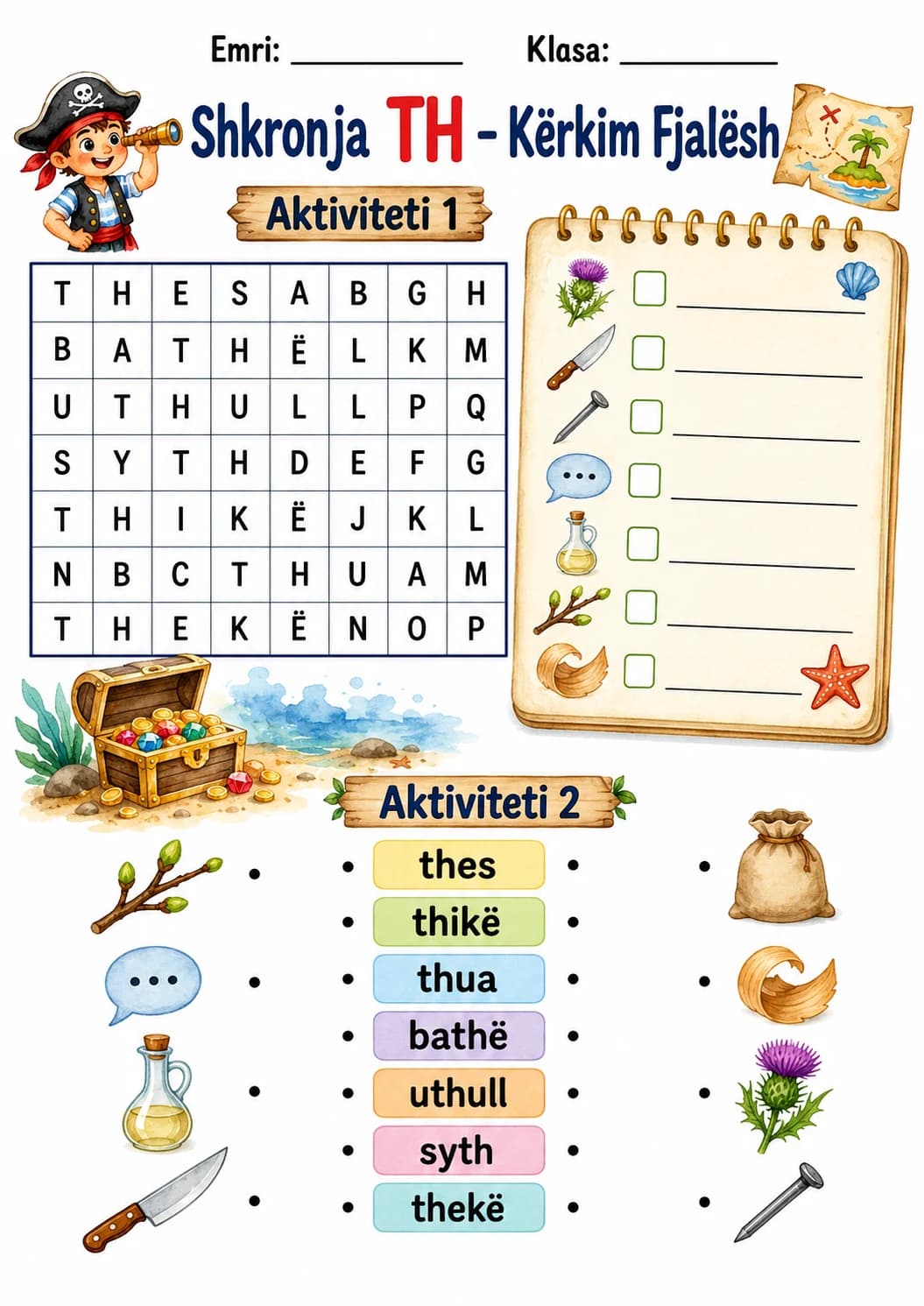 Albanian Letter Th Phonics Worksheets Pack page 8 printable worksheet preview