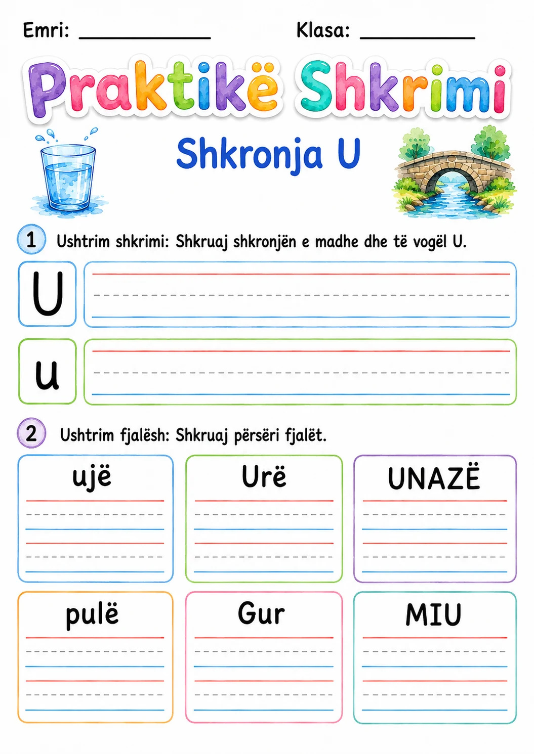 Albanian Letter U Phonics Worksheets Pack page 6 printable worksheet preview