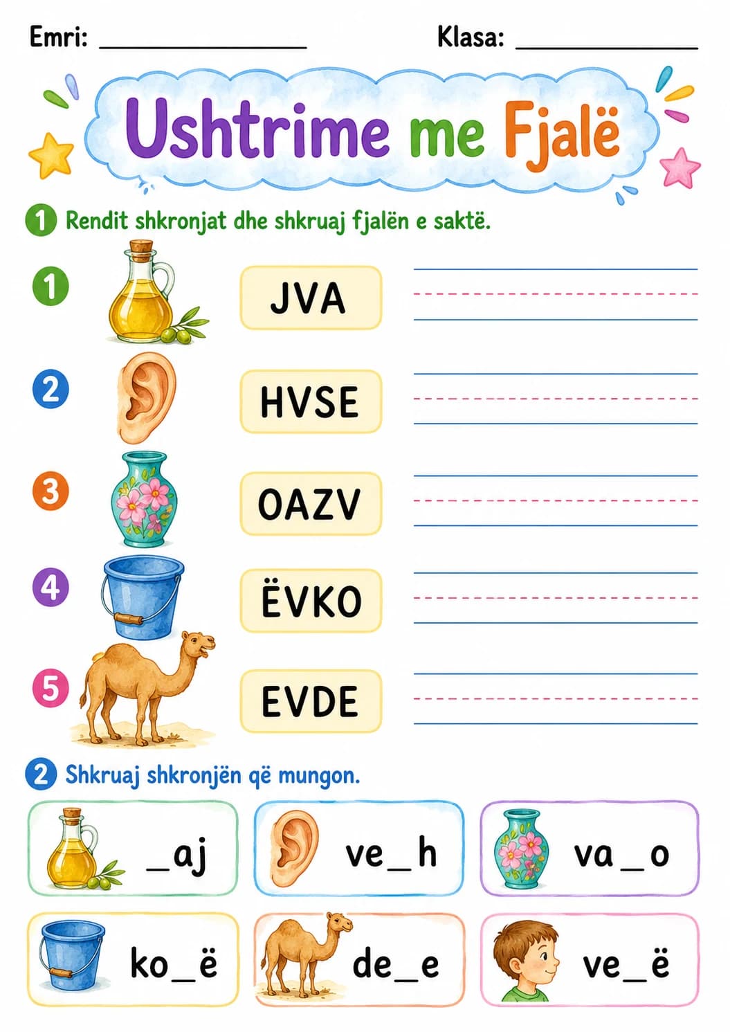 Albanian Letter V Phonics Worksheets Pack page 5 printable worksheet preview