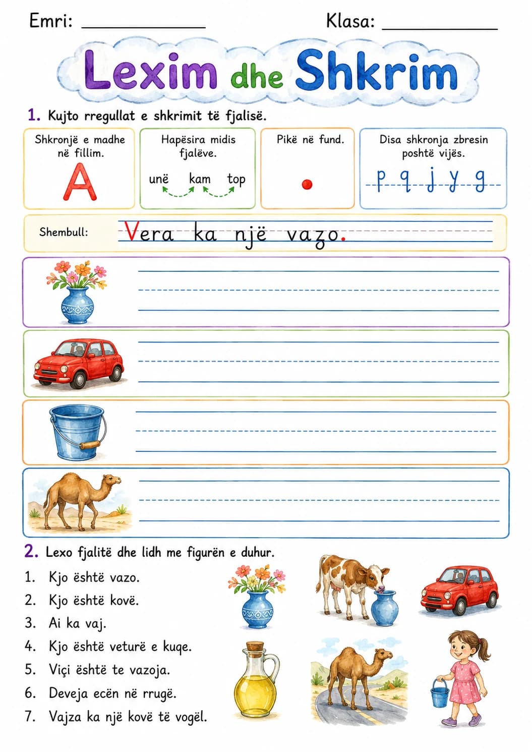 Albanian Letter V Phonics Worksheets Pack page 8 printable worksheet preview