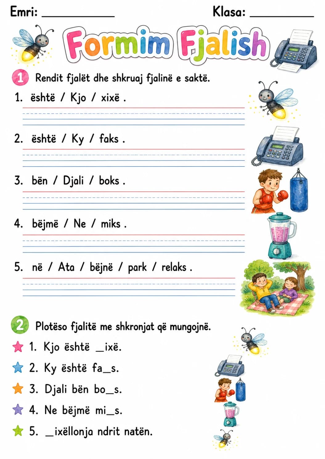 Albanian Letter X Phonics Worksheets Pack page 4 printable worksheet preview