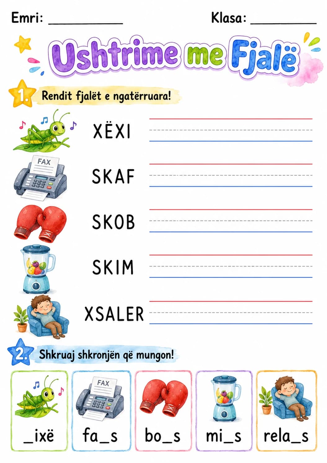 Albanian Letter X Phonics Worksheets Pack page 6 printable worksheet preview