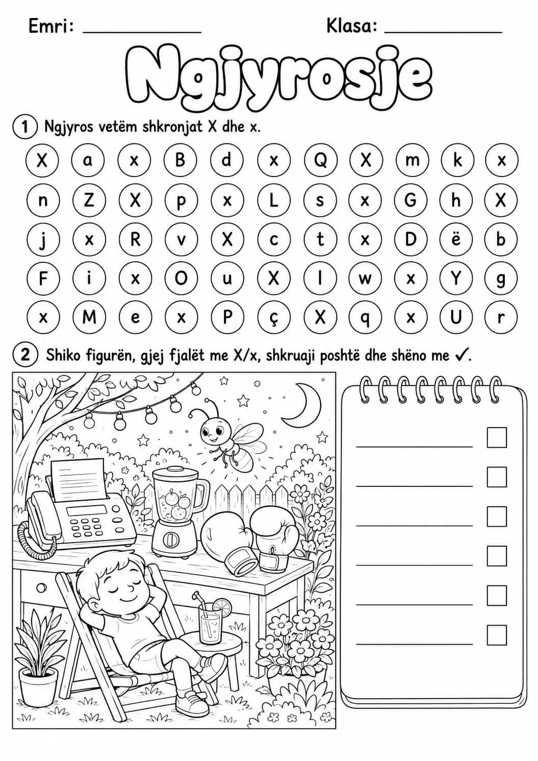 Albanian Letter X Phonics Worksheets Pack page 7 printable worksheet preview