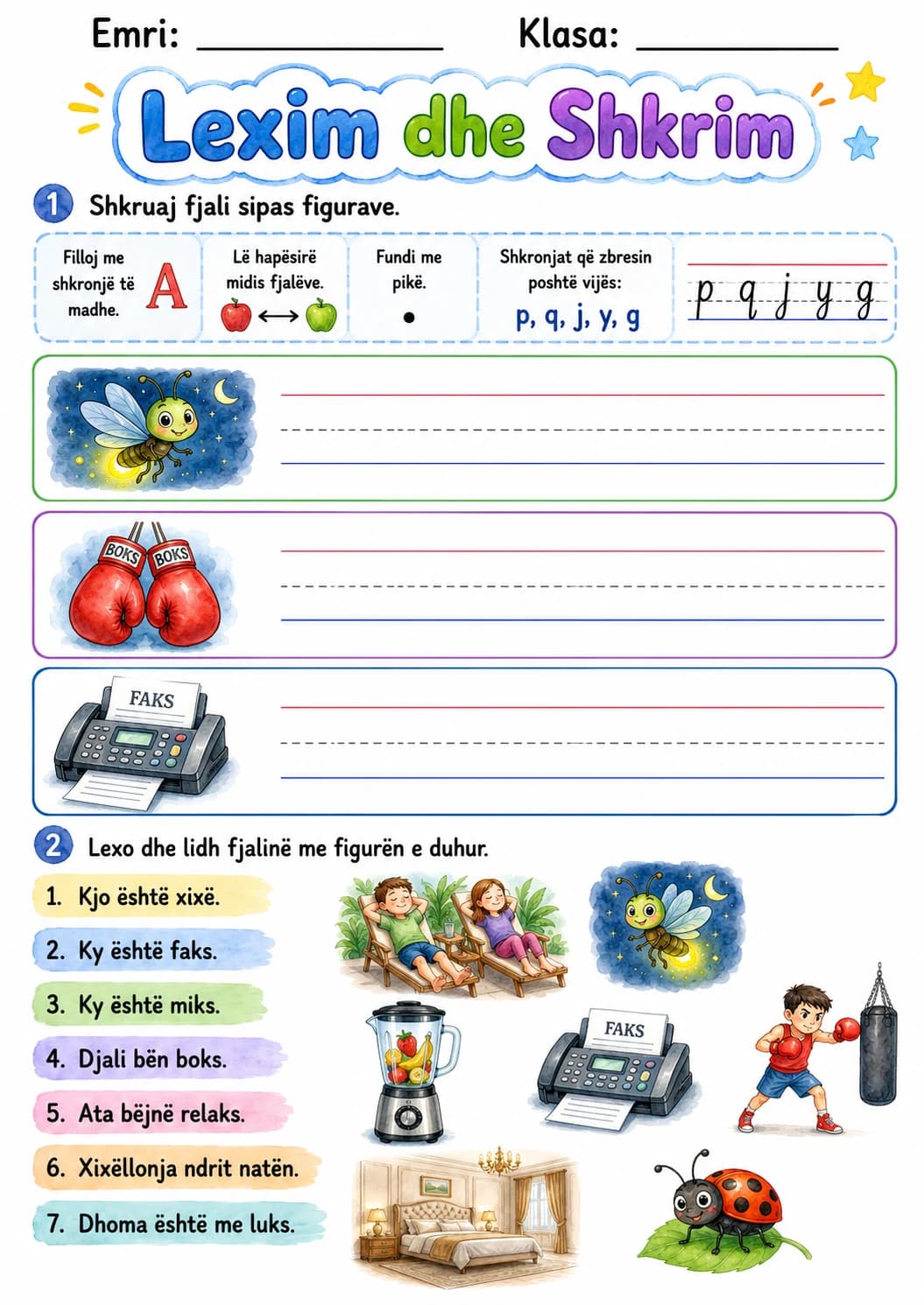 Albanian Letter X Phonics Worksheets Pack page 8 printable worksheet preview