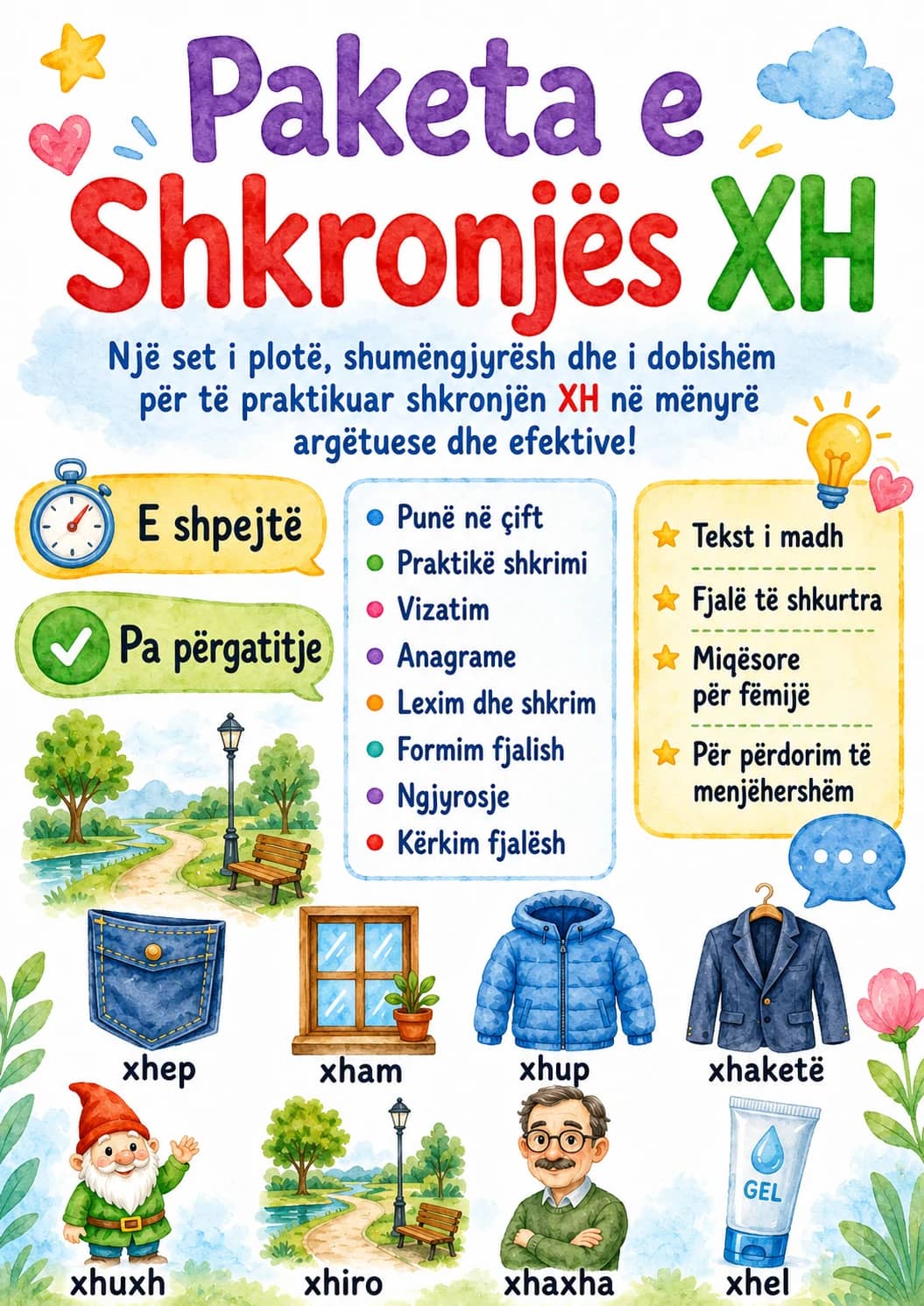 Albanian Letter Xh Phonics Worksheets Pack printable worksheet pack preview from KiwiBee