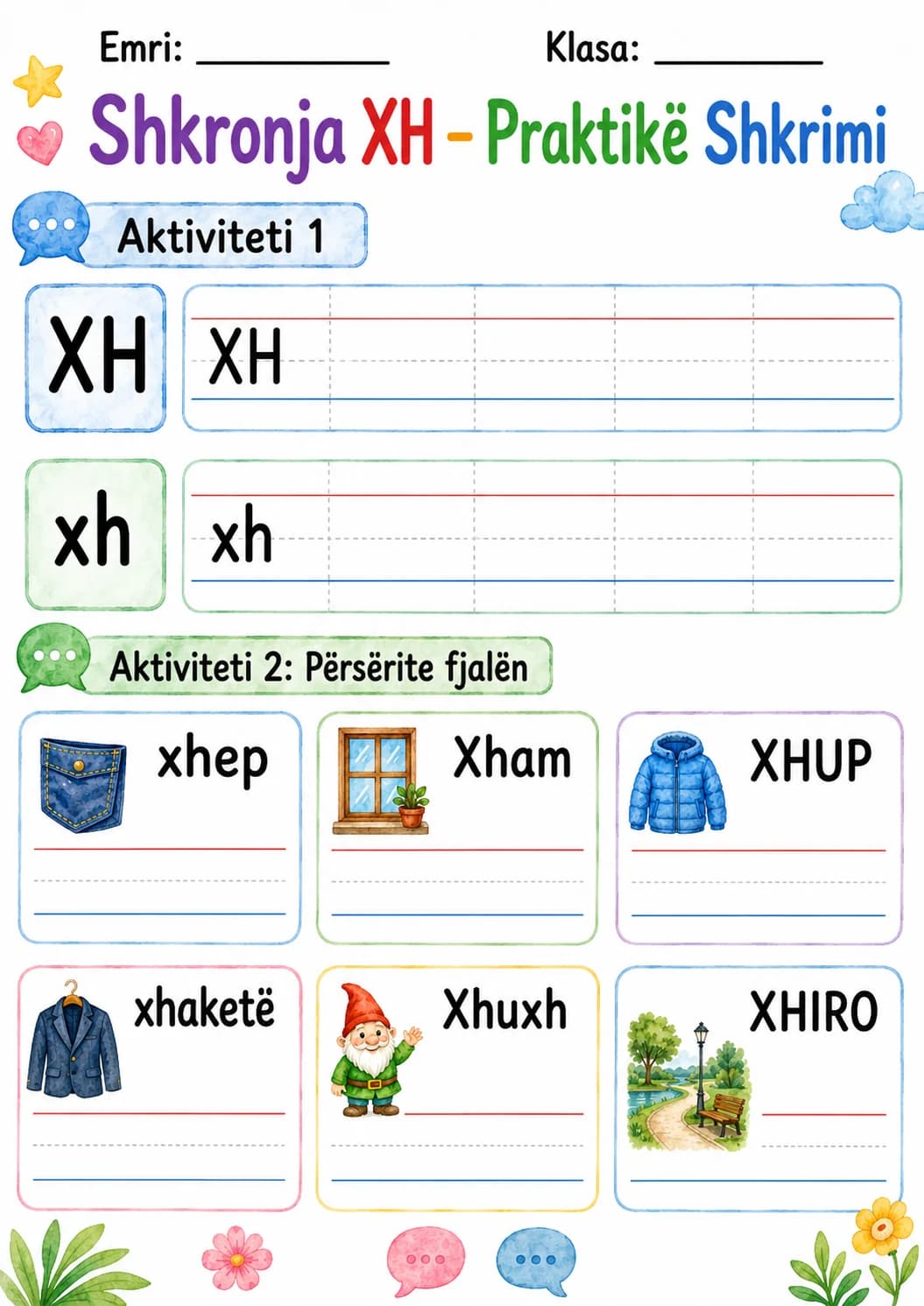 Albanian Letter Xh Phonics Worksheets Pack page 6 printable worksheet preview