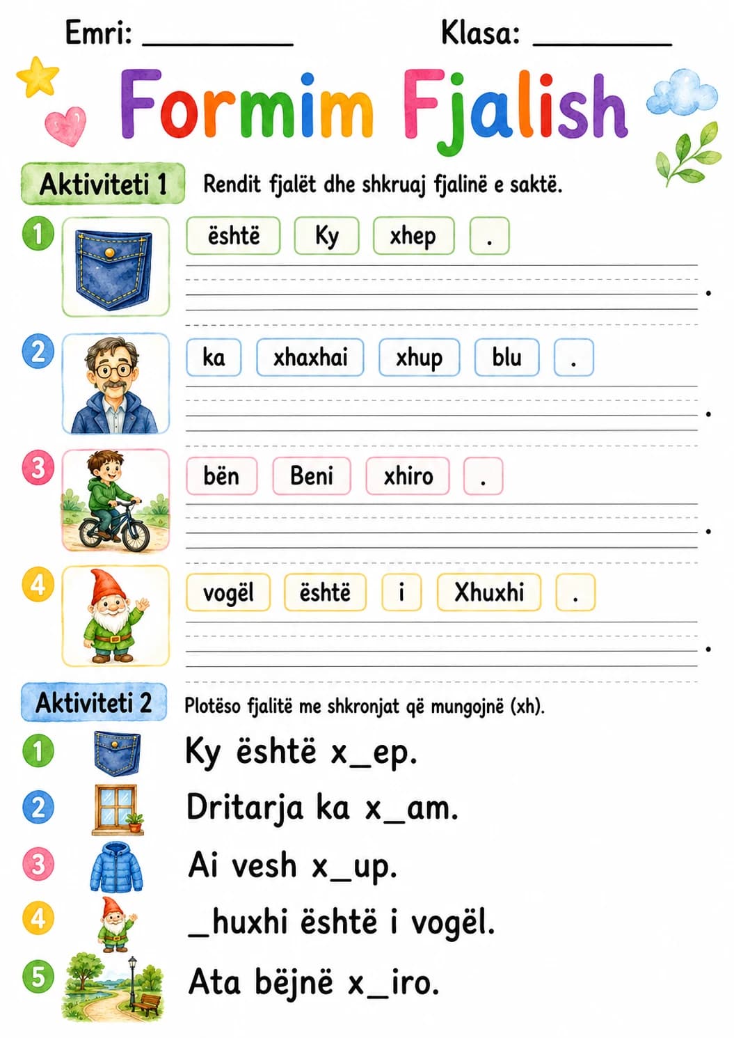 Albanian Letter Xh Phonics Worksheets Pack page 10 printable worksheet preview