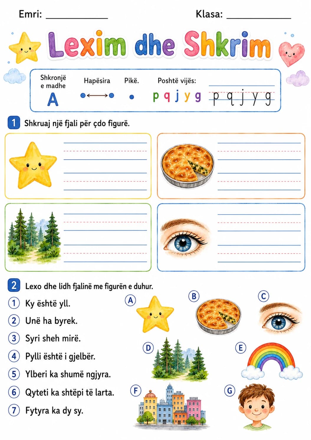 Albanian Letter Y Phonics Worksheets Pack page 2 printable worksheet preview