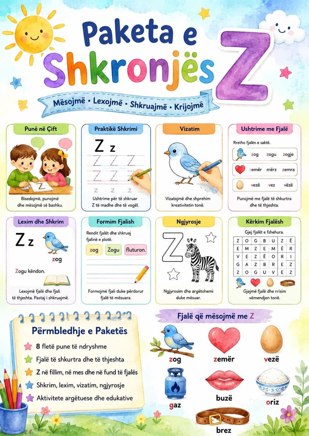 Albanian Letter Z Phonics Worksheets Pack page 10 printable worksheet preview