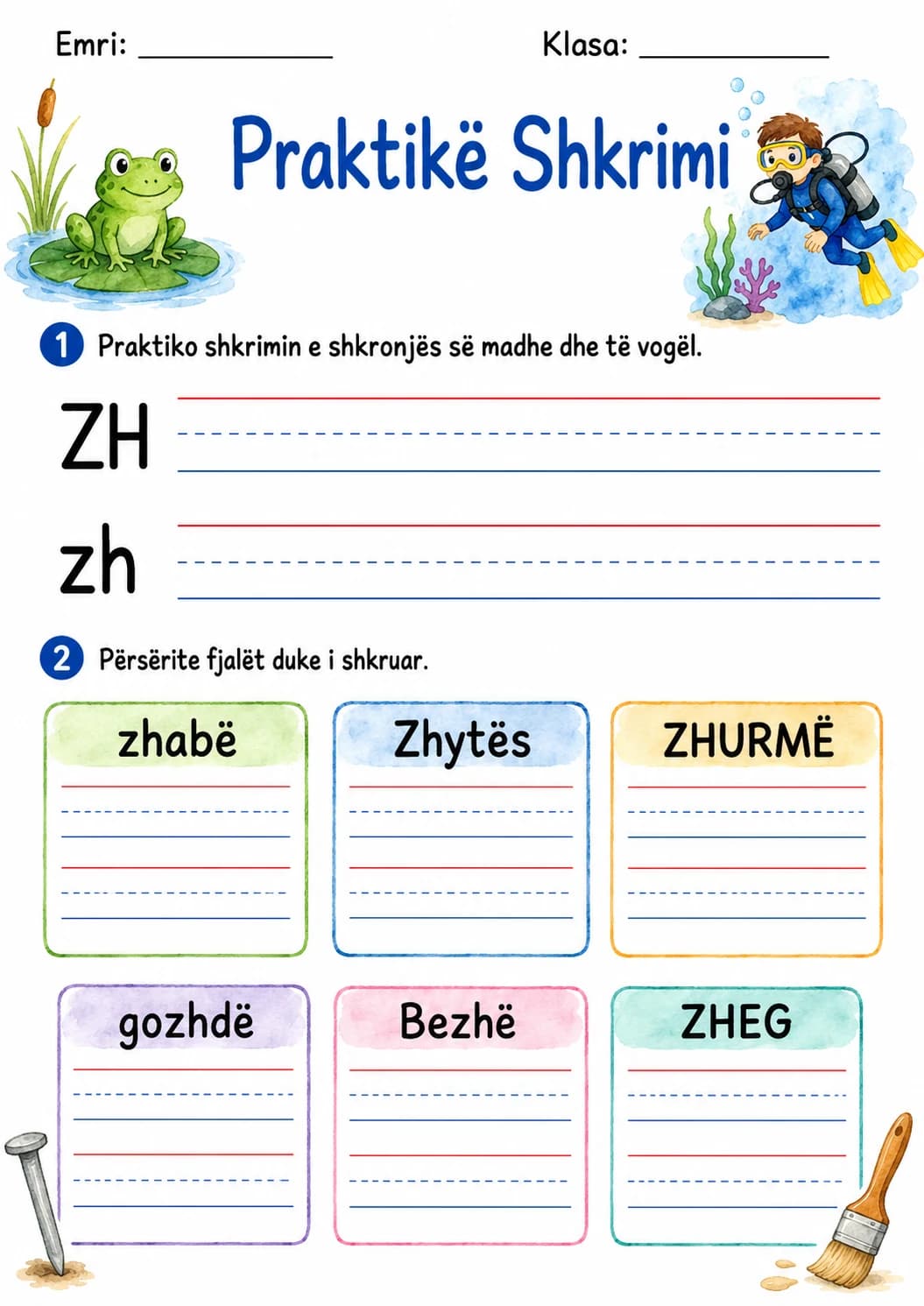 Albanian Letter Zh Phonics Worksheets Pack page 2 printable worksheet preview