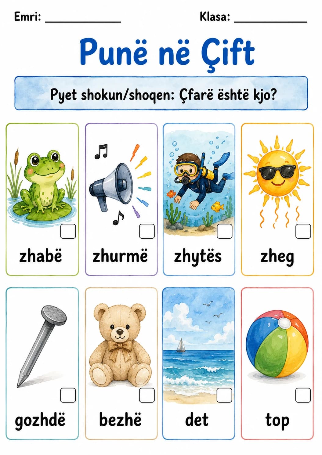 Albanian Letter Zh Phonics Worksheets Pack page 3 printable worksheet preview