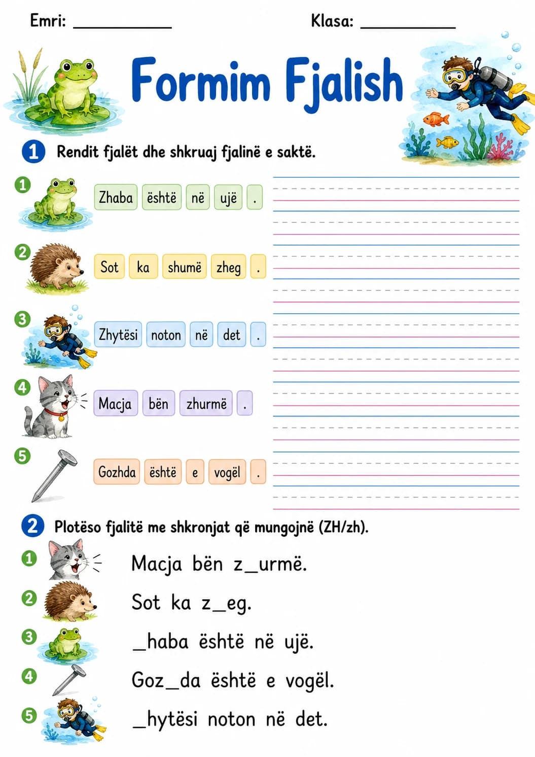 Albanian Letter Zh Phonics Worksheets Pack page 4 printable worksheet preview