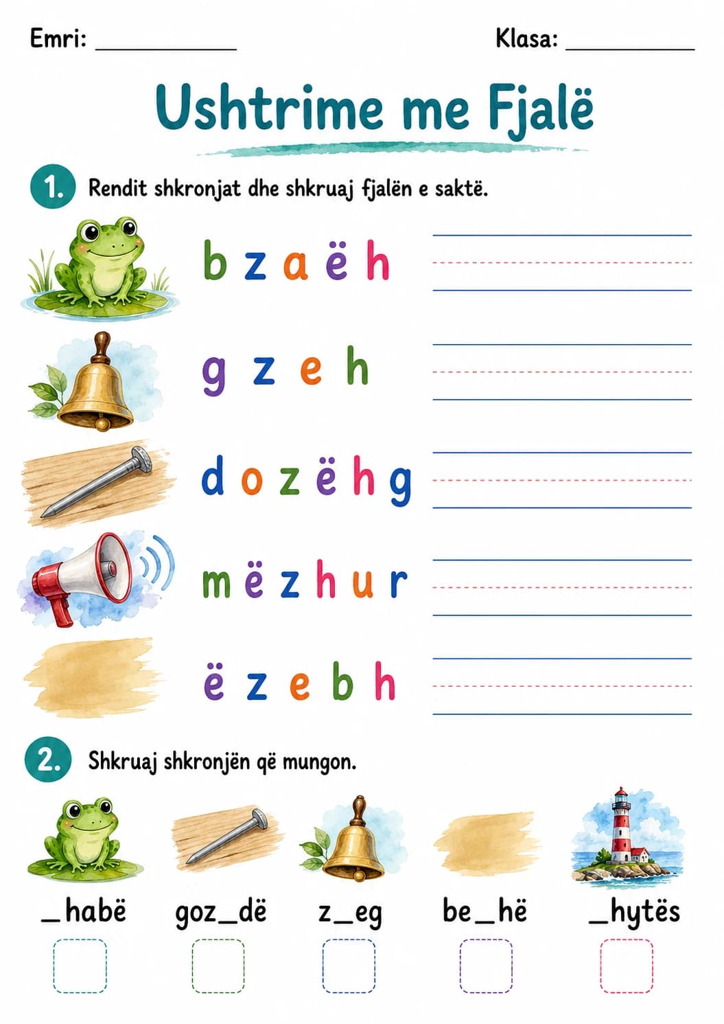 Albanian Letter Zh Phonics Worksheets Pack page 6 printable worksheet preview
