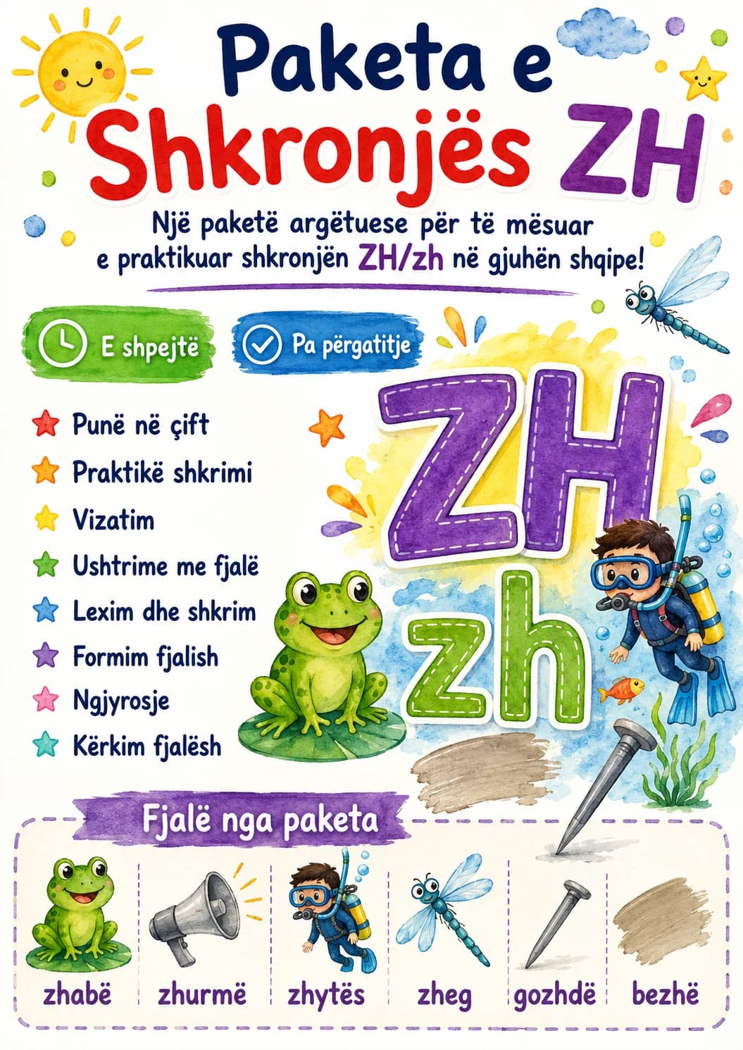 Albanian Letter Zh Phonics Worksheets Pack page 8 printable worksheet preview