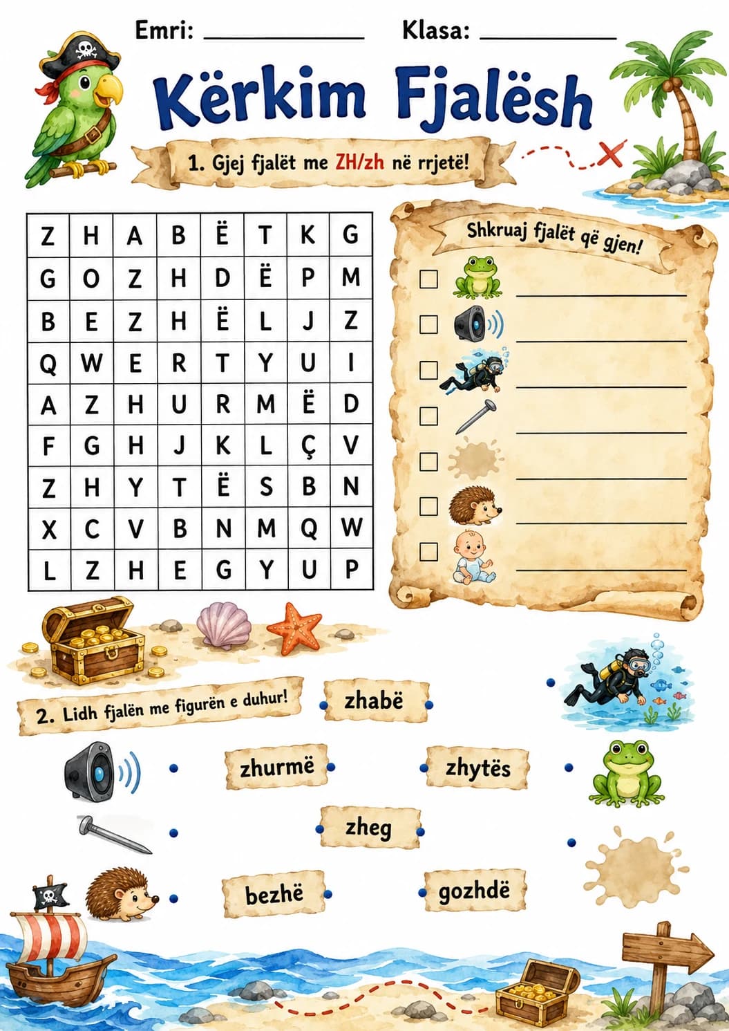 Albanian Letter Zh Phonics Worksheets Pack page 9 printable worksheet preview