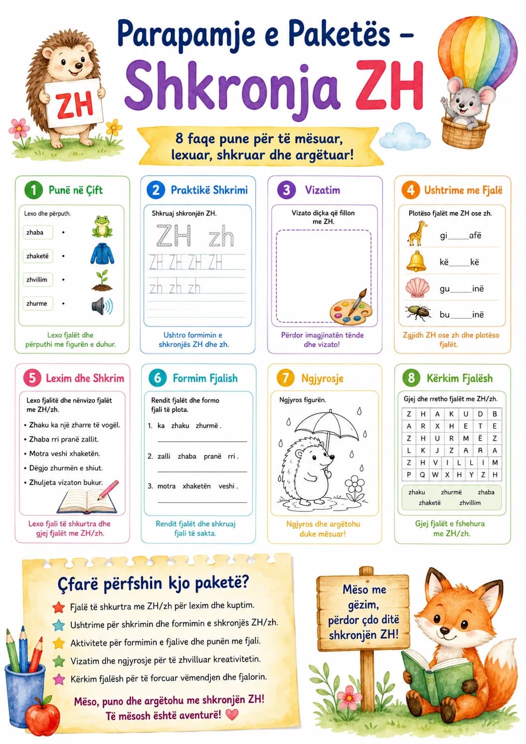Albanian Letter Zh Phonics Worksheets Pack page 10 printable worksheet preview