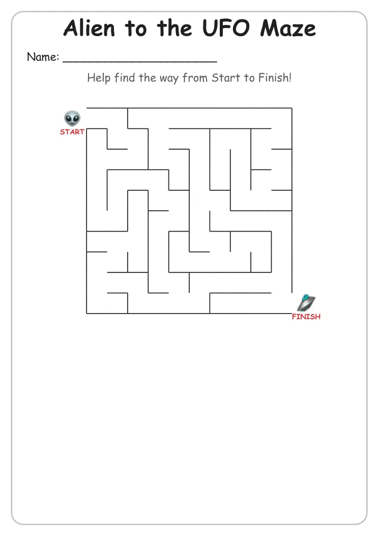 Alien to the UFO Maze (Grade 1)
