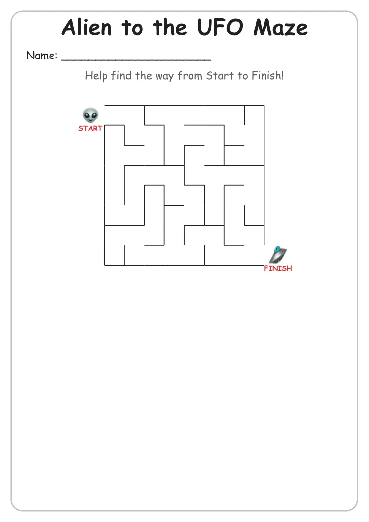 Alien to the UFO Maze (Kindergarten)