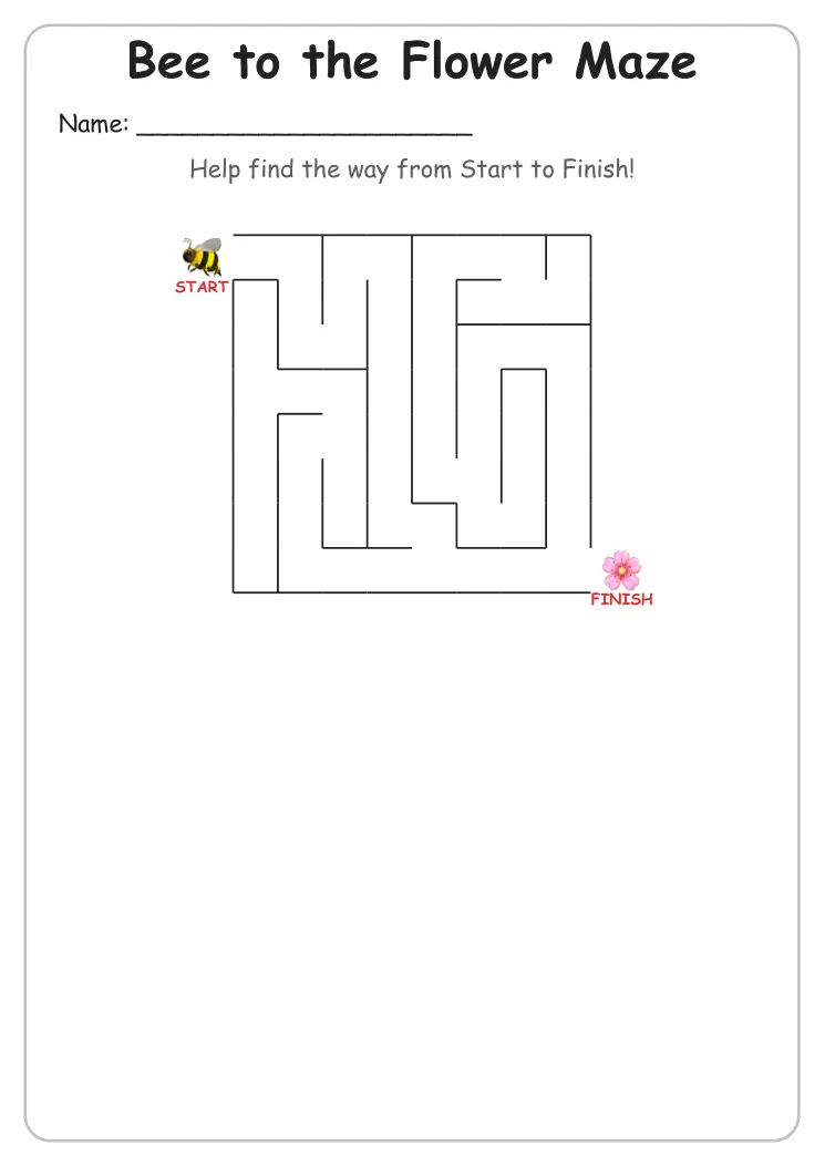 Bee to the Flower Maze (Kindergarten)