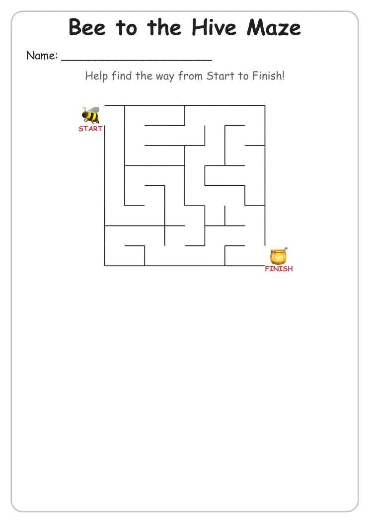 Bee to the Hive Maze (Kindergarten)