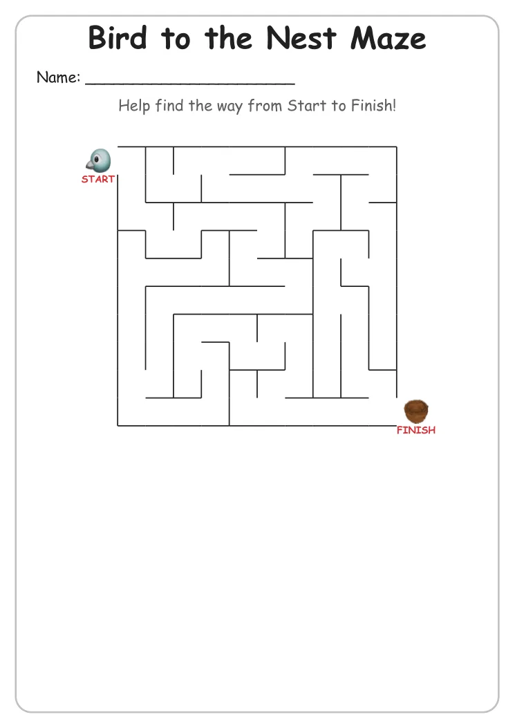 Bird to the Nest Maze (Grade 1)